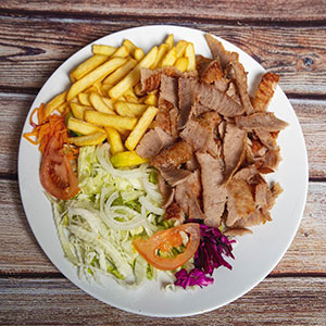 Lrg Mixed Meat and Chips with Salad